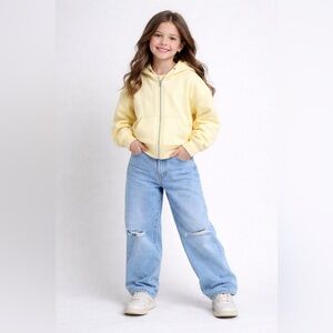 Zara Kids Plush Soft Yellow Hoodie